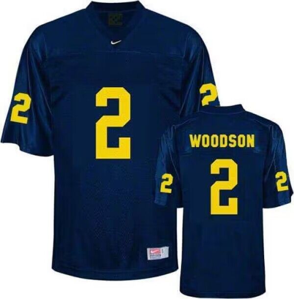 Michigan Wolverines #2 Charles Woodson Navy Stitched Jersey